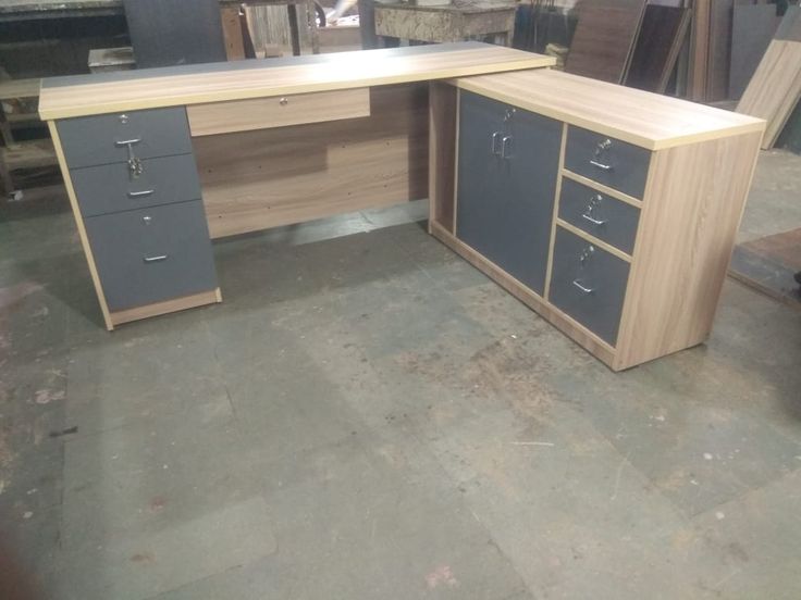L-shaped workshop desk